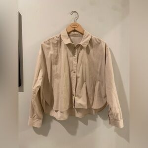 Madewell - High Low Cropped Corduroy Button Up Top Size Medium